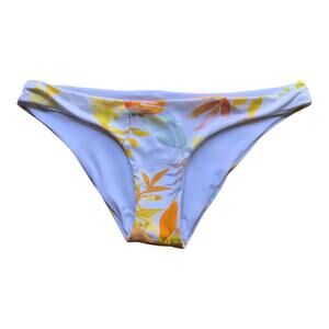 L Space Court White Tropical Print Bikini Bottom Stretch Women's Size Small NWOT